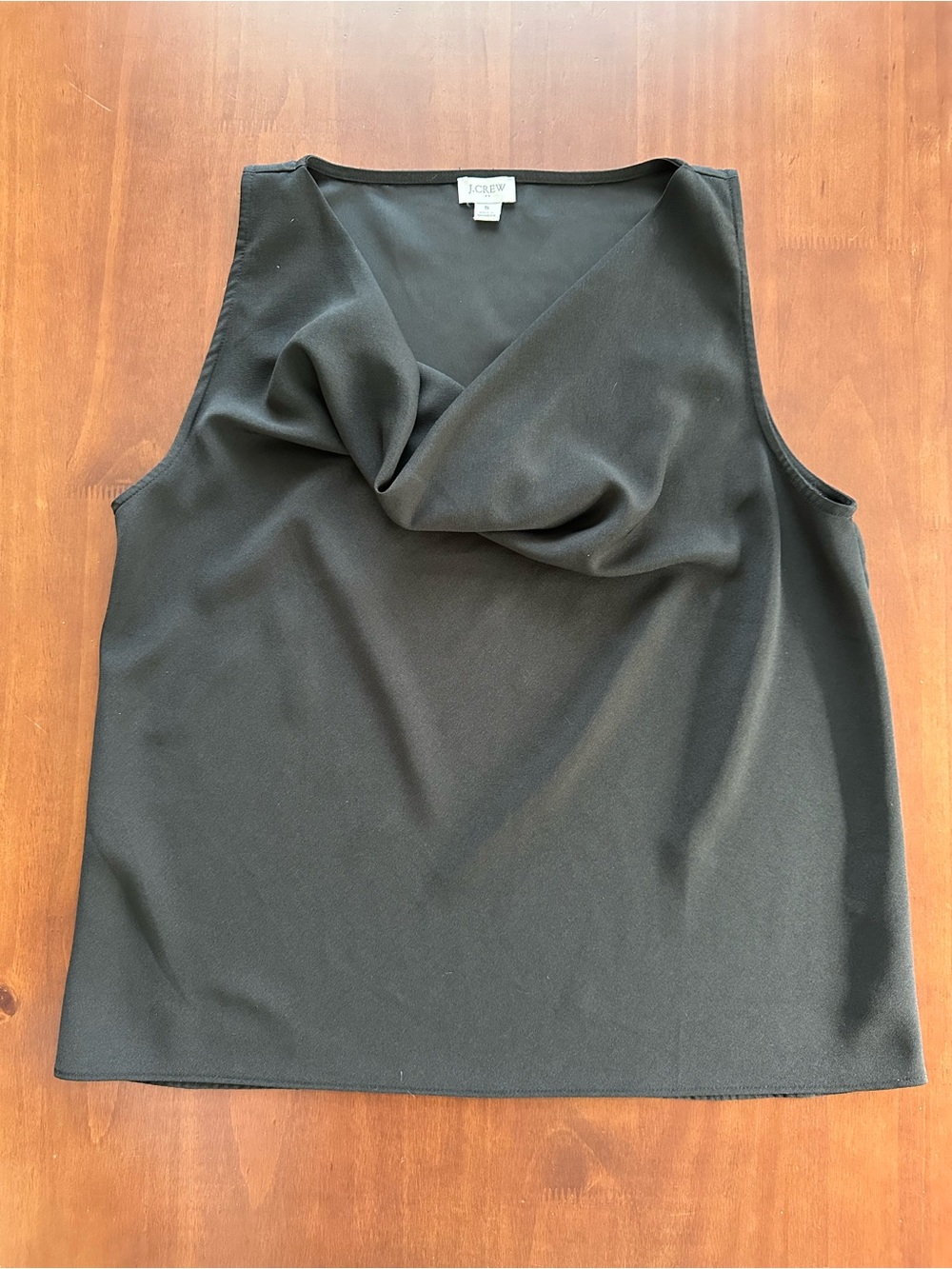 J. Crew Black Draped V-Neck Sleeveless Camisole